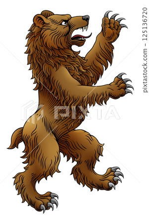 Heraldic Coat of Arms Crest Rearing Heraldry Bear Heraldic Coat of Arms Crest Rearing Heraldry Bear 125136720