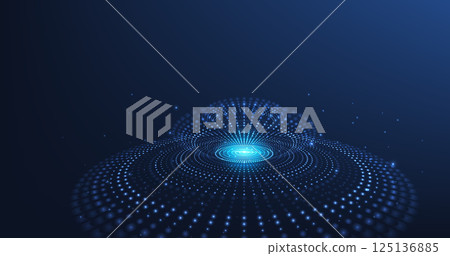 3D Circular digital background. 125136885