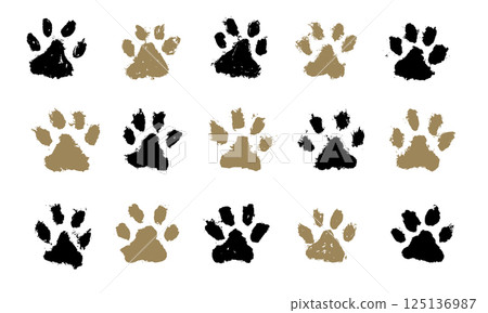 footprint, silhouette, vector 125136987