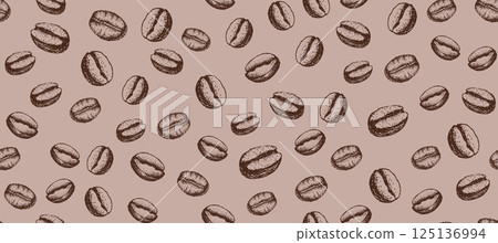 coffee, beans, seamless 125136994