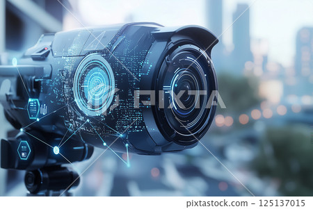Conceptual image of security cameras and security systems 125137015