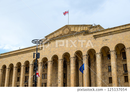 Parliament of Georgia Building, national legislature located in Rustaveli Avenue in Tbilisi, capital of Georgia 125137054