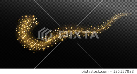 A Glowing Golden Sparkle Trail Set Against a Stunning Transparent Background for Visual Appeal A Glowing Golden Sparkle Trail Set Against a Stunning Transparent Background for Visual Appeal 125137088