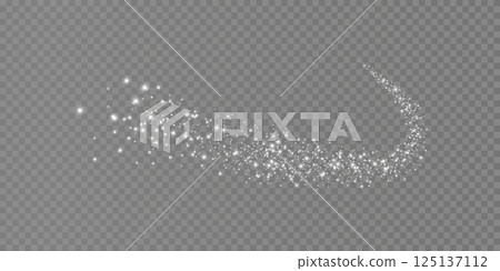 A Stunning Shimmering Glitter Trail with a Transparent Background for Various Creative Uses 125137112
