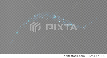 A Beautiful Blue Sparkling Wave on a Transparent Background, Perfect for Creative Use 125137118