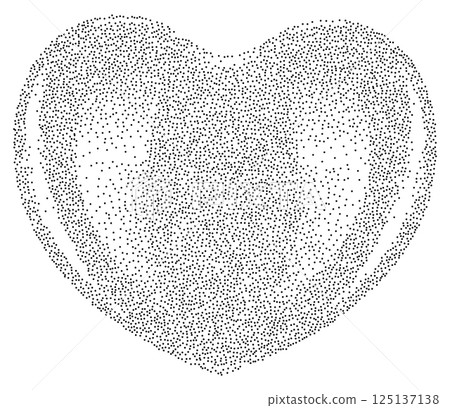 Black stipple dotted heart 125137138