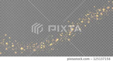 A Beautiful Glittering Golden Sparkle Trail on a Transparent Background That Captivates All 125137158