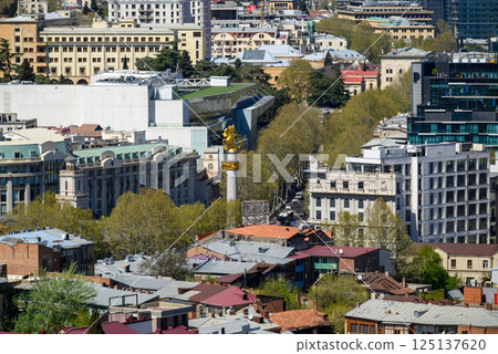 Cityscape aerial panoramic view of Tbilisi, capital of Georgia 125137620
