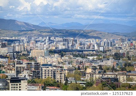 Cityscape aerial panoramic view of Tbilisi, capital of Georgia 125137623