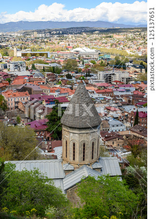 Cityscape aerial panoramic view of Tbilisi, capital of Georgia 125137651