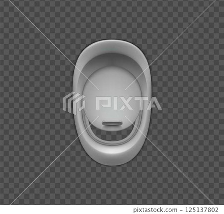 Vector realistic illustration of closed airplane window on transparent background. 125137802