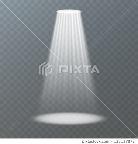 Spotlight Effect on a Transparent Background Designed for Various Media Applications 125137872