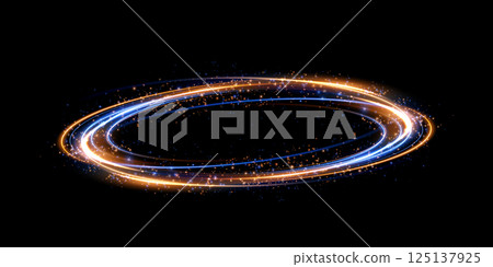 Dynamic Light Swirl Abstract Artwork on a Deep Black Background with Captivating Colors 125137925