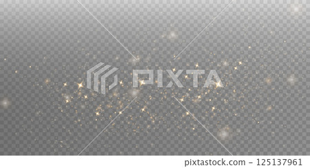 Captivating Sparkling Gold Glitter Effect Featuring a Transparent Background for Visuals 125137961