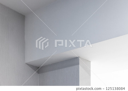 Architectural detail inside a modern building, abstract white interior Architectural detail inside a modern building, abstract white interior 125138084