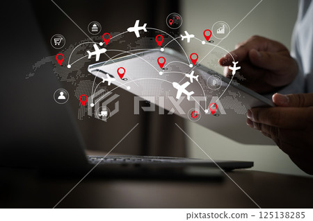 Businessman manager touching tablet Smart  125138285