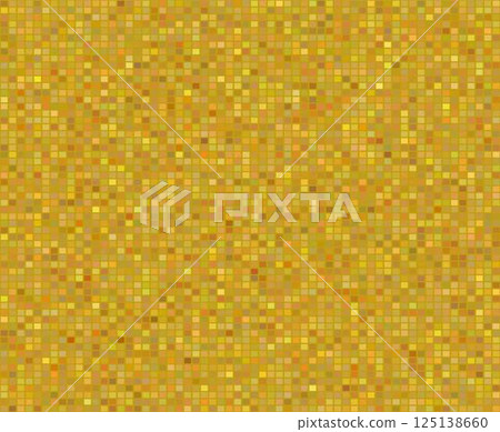 Golden disco party vector pattern, yellow squared mosaic, bitmap texture, pixel background, abstract halftone backdrop 125138660