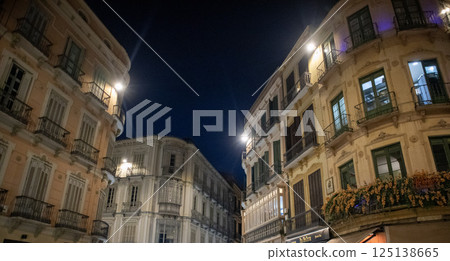 facade of old building in historic center city of Malaga,Spain facade of old building in historic center city of Malaga,Spain 125138665