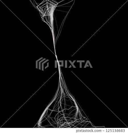 Cobweb frame part on dark background, hanging spider web, tangled thread hanging vertically, Halloween vector symbol Cobweb frame part on dark background, hanging spider web, tangled thread hanging vertically, Halloween vector symbol 125138683