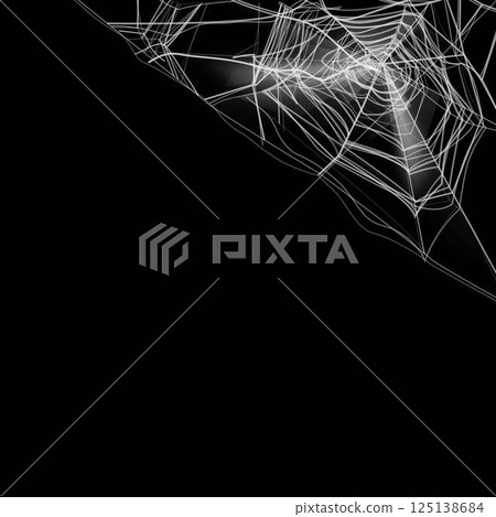 Cobweb corner frame on dark background, spider web border element, Halloween and gothic spooky vector symbol 125138684