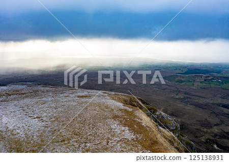 Aerial view of the Muckish mountain top in county Donegal. Ireland 125138931