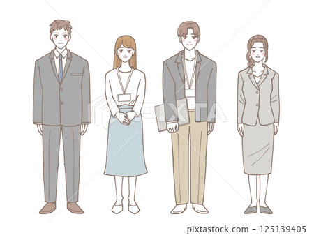 一組年輕新進員工的插圖 125139405