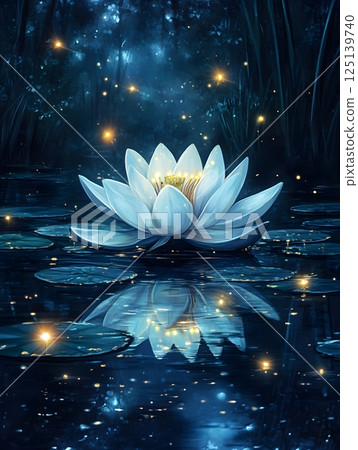 water lily in the pond 125139740