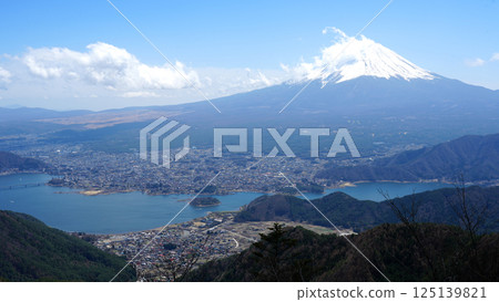 Mt. Fuji and Lake Kawaguchi from the FUJIYAMA Twin Terrace 125139821