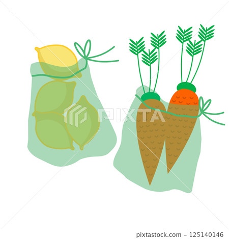 Eco bags for storing vegetables and fruits. Replacement of one-time packages. 125140146