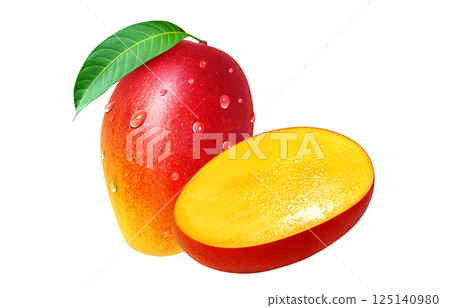 Mango illustration realistic white background 125140980