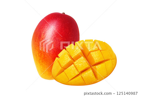 Mango illustration realistic white background 125140987