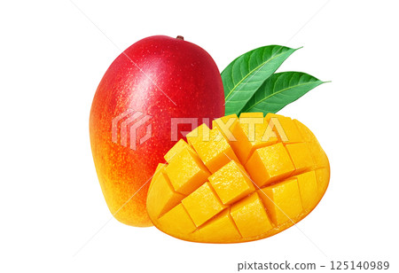Mango illustration realistic white background 125140989