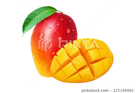 Mango illustration realistic white background 125140992