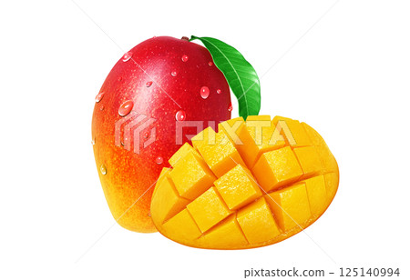 Mango illustration realistic white background 125140994
