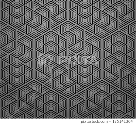 Abstract geometric pattern with stripes, lines. Seamless vector background. Gray and black ornament. Simple lattice graphic design 125141304