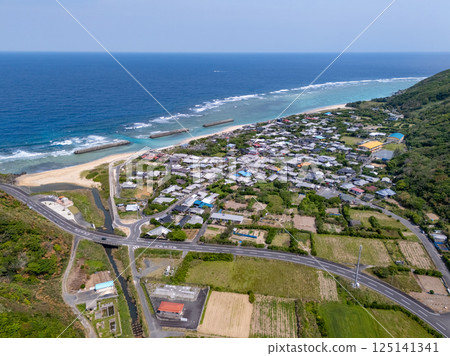 Aerial view of Sani village, Amami Oshima Aerial view of Sani village, Amami Oshima 125141341