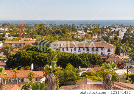 A breathtaking panoramic view of Santa Barbara from the historic courthouse 125141422