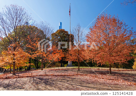 Central Park in New York City on a sunny autumn 125141428