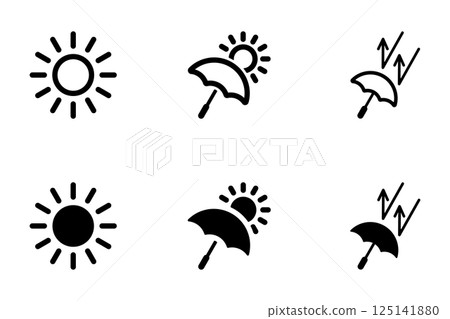 夏季紫外線防護圖像圖示插圖集 125141880