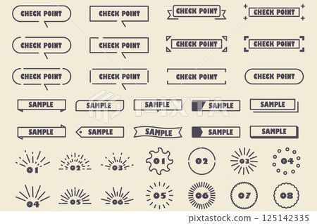 插畫素材：各種框架、標題、氣泡 125142335