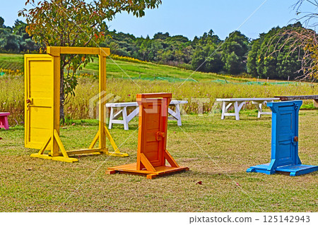 A colorful Anywhere Door in the park A colorful Anywhere Door in the park 125142943