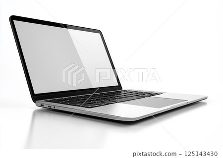 High-end laptop with a clean screen, isolated on a white background. Perfect for technology branding 125143430
