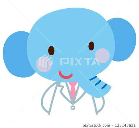 Elephant in a white coat Elephant doctor 125143621