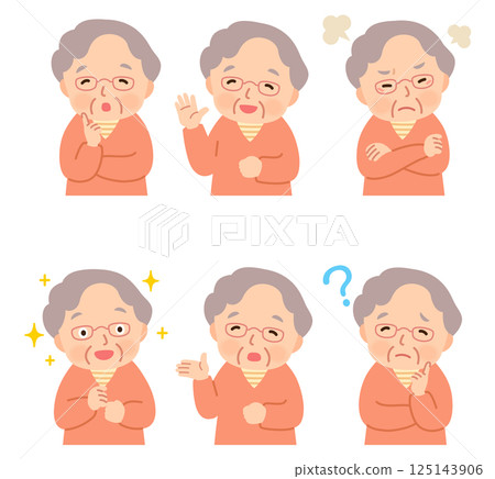 老年婦女面部姿勢高級老人已故老人 125143906