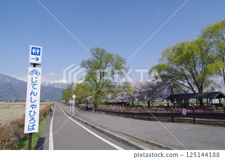 Shinshu Azumino Field Northern Alps and Kagoshima (Scenery) Scenery with spring cherry Azumino popular shooting point Shinshu Azumino Field Northern Alps and Kagoshima (Scenery) Scenery with spring cherry Azumino popular shooting point 125144188