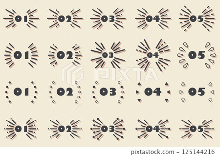 Illustration material: various frames, headings, speech bubbles 125144216