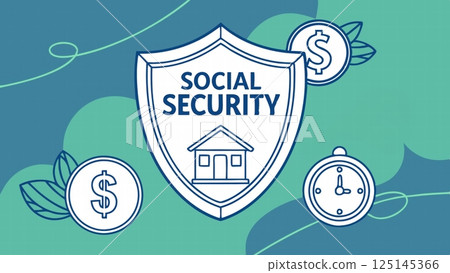 Social security benefits concept illustration 125145366