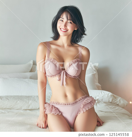 Woman in swimsuit studio shot 125145558