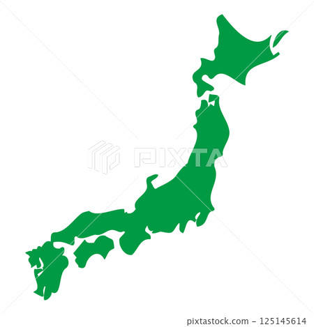 Illustration of a simple map of Japan Illustration of a simple map of Japan 125145614