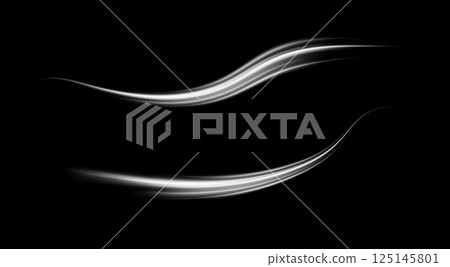 Elegant Curves and Lines Gracefully Displayed on a Dark Background to Create a Striking Visual Experience Elegant Curves and Lines Gracefully Displayed on a Dark Background to Create a Striking Visual Experience 125145801